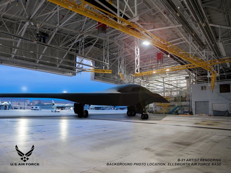 B-21 RaiderのCGイメージ（Ellsworth Air Force Base）
