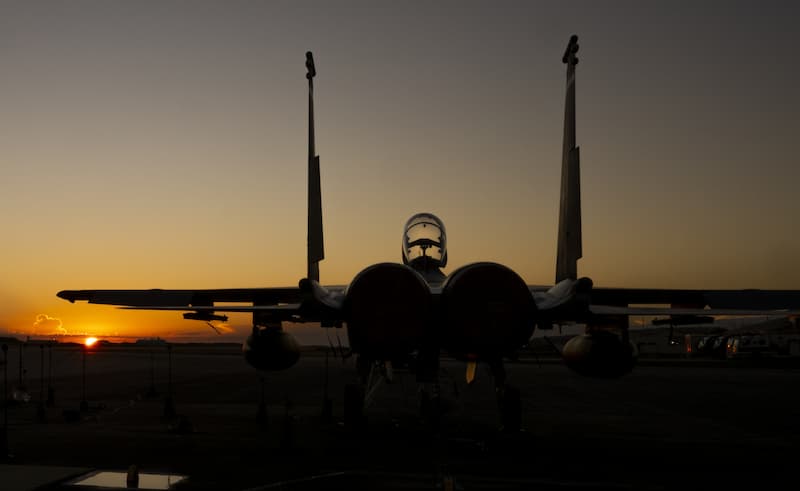 F-15EXイーグルIIの音響試験後の夜明け（その2）